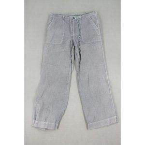 Lauren Ralph Lauren Womens Size 8 Gray 100% Linen Drawstring Pants